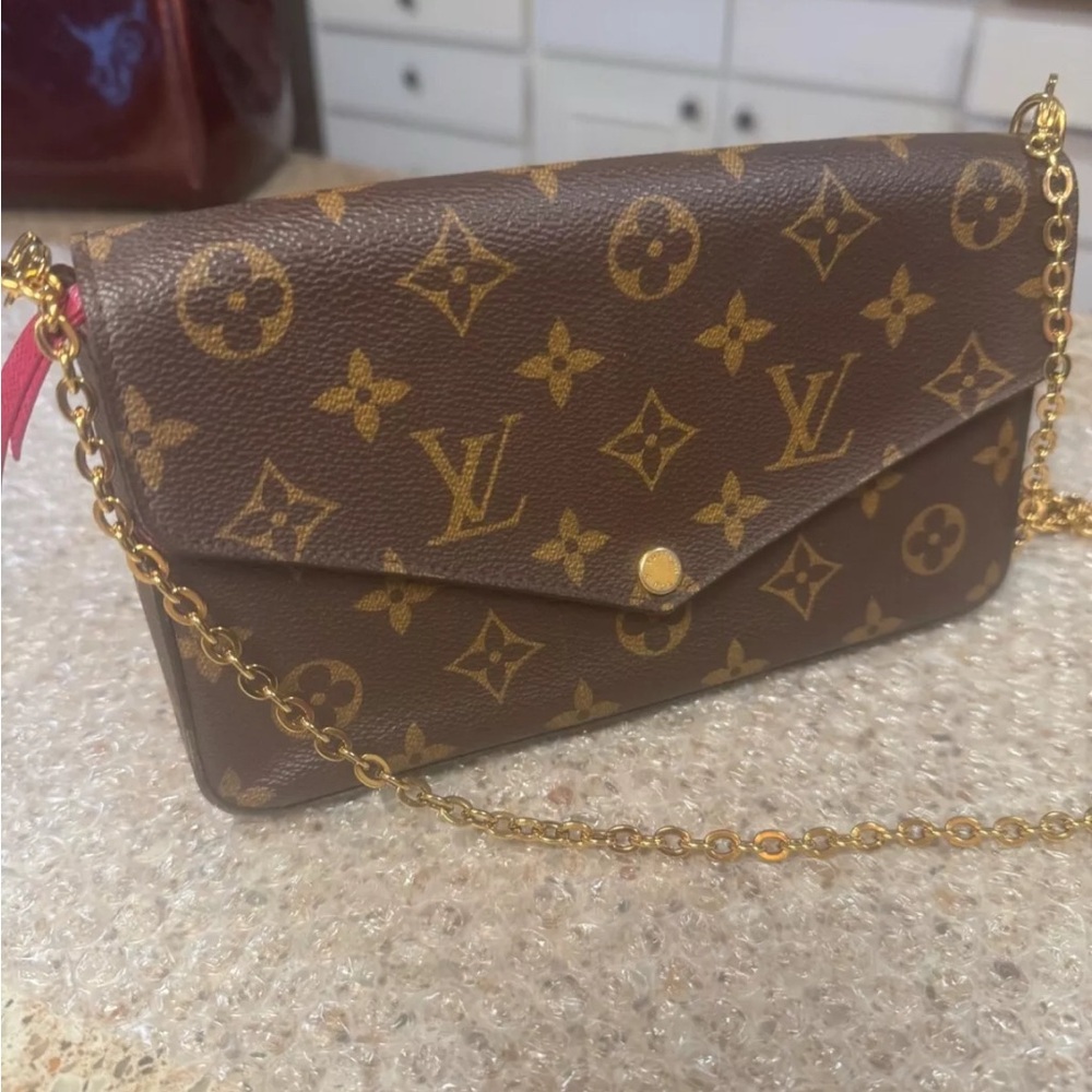 Louis Vuitton Felicia Brown Monogram Chain Bag